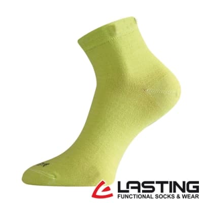 【LASTING捷克】女款美麗諾羊毛抗菌除臭吸濕排汗短襪/薄襪LT-WAS黃綠