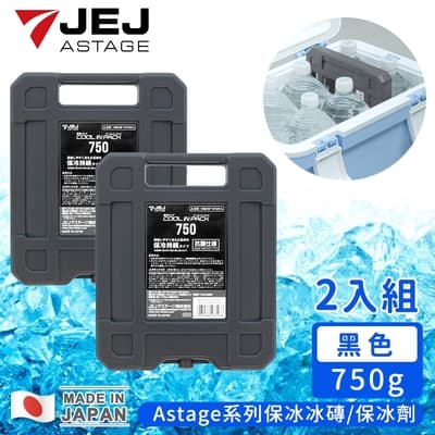日本JEJ 日本製Astage系列保冰冰磚/保冰劑750g-黑色-2入組