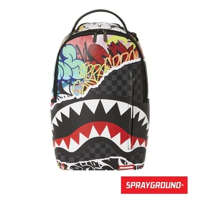 SPRAYGROUND-ARTISTIC-PURSUIT-塗鴉藝術鯊魚大容量後背包-深灰色