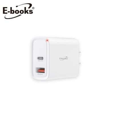 E-books B60 高效能 20W PD+QC3.0 雙孔快速充電器