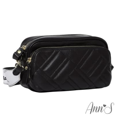 Ann’S實用至上-訂製寬背帶全真皮相機包-黑