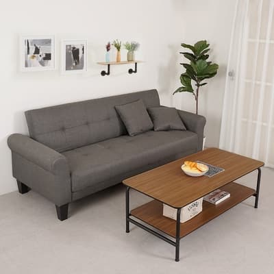 Homelike 羅伊客廳二件組(茶几+沙發床)-200x83x42cm 矮桌 沙發椅 布沙發