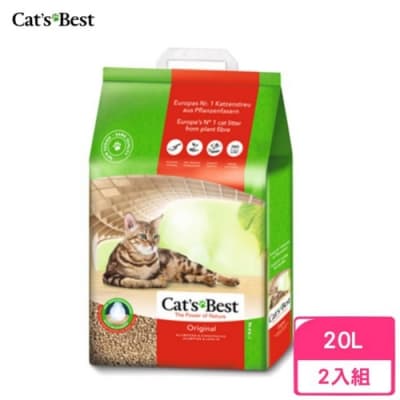 德國凱優Cat′s Best-經典凝結木屑砂(紅標凝結型) 20L/8.6kg 兩包組
