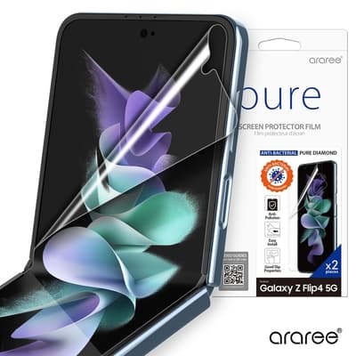 Araree 三星 Galaxy Z Flip 4 抗菌抗衝擊螢幕保護貼(2片裝)