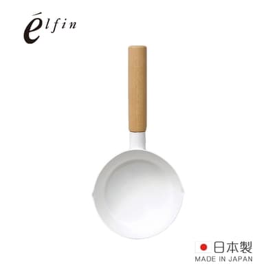 日本高桑金屬 日製純白琺瑯牛奶鍋-12cm-直木柄