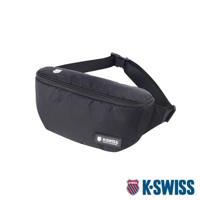 K-SWISS KS Patch Waist Bag運動休閒腰包-黑