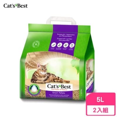 德國凱優Cat′s Best-特級無塵凝結木屑砂(紫標凝結型) 5L/2.5kg 兩包組