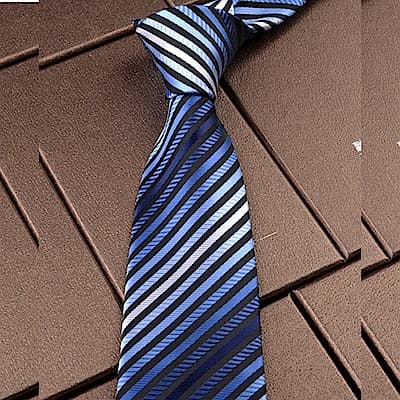 拉福   領帶8cm寬版藍彩領帶拉鍊領帶