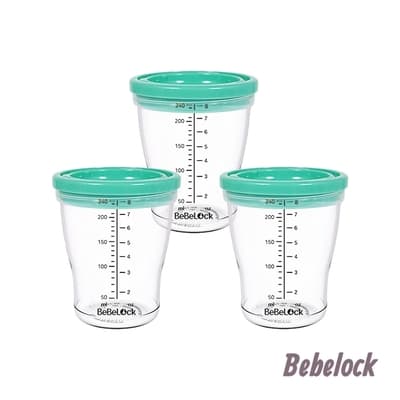 BeBeLock 防漏儲存杯(3入/240ml) 薄荷綠