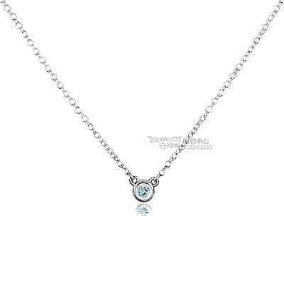 Tiffany&Co. 0.06克拉圓形海藍寶石純銀項鍊