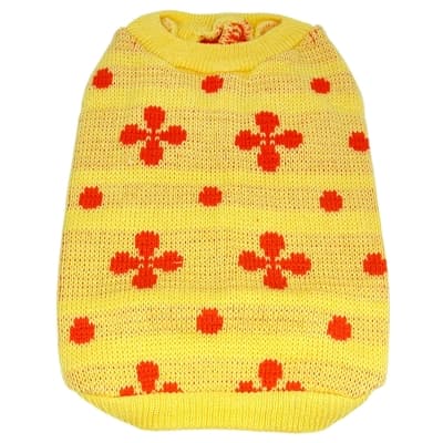 《KONBI》日本高級寵物保暖毛線衣(香蕉黃)-L