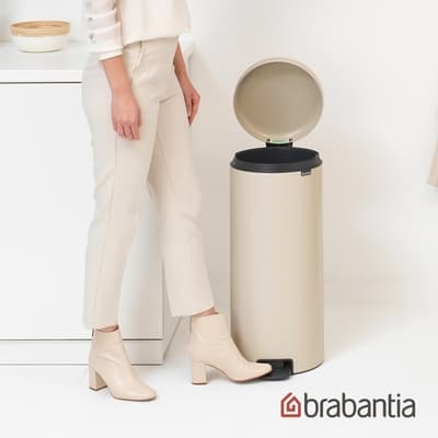 【Brabantia】NEWICON環保垃圾桶-30L月牙白(2023新色登場)