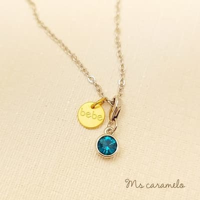 【焦糖小姐 Ms caramelo】藍水晶項鍊 10月誕生石 (K白款)