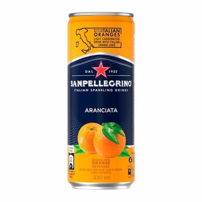 S.Pellegrino聖沛黎洛 氣泡水果飲料 罐裝-甜橙(330mlX24入)