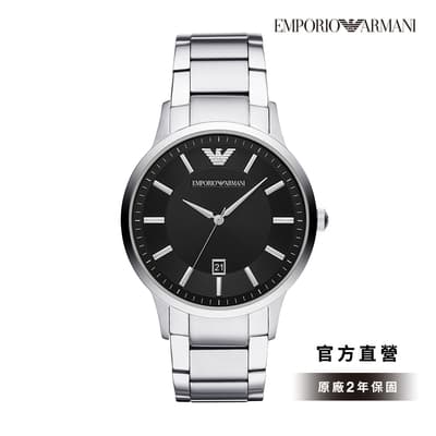 Emporio Armani Renato 義式品味現代簡約手錶 銀色不鏽鋼鍊帶 43MM AR11181