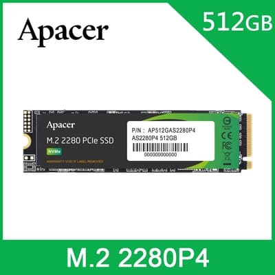 Apacer宇瞻 AS2280P4 512GB M.2 PCIe SSD