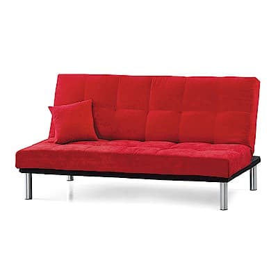 AS DESIGN雅司家具-麗莎絨布紅色沙發床-190x50x85cm