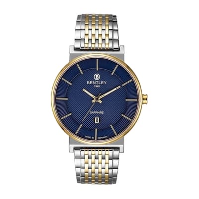 Bentley 賓利 ELITE系列 Gentle Glamour系列 簡約手錶-藍x金銀/40mm