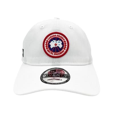 Canada Goose 品牌徽章帆布棒球帽(白)