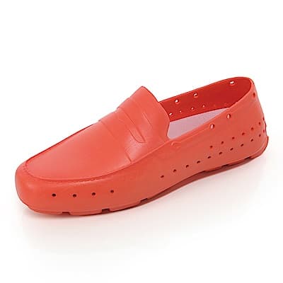(女)Ponic&Co美國加州環保防水洞洞懶人鞋-橘紅