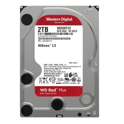 WD 紅標Plus 2TB 3.5吋NAS硬碟(WD20EFZX)