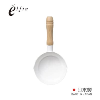日本高桑金屬 日製純白琺瑯牛奶鍋-12cm-曲木柄