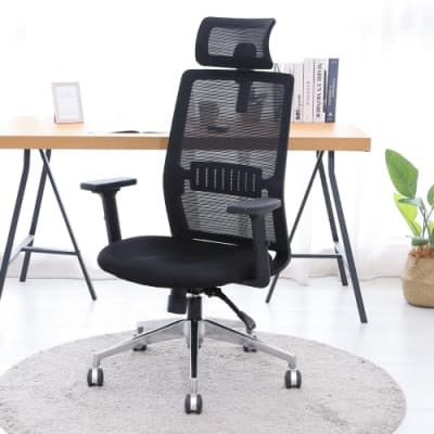 澄境 簡約透氣可調頭枕舒適電腦椅/辦公椅/書桌椅