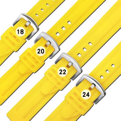 Watchband / 各品牌通用 舒適耐用 輕便 運動型 加厚矽膠錶帶 黃色
