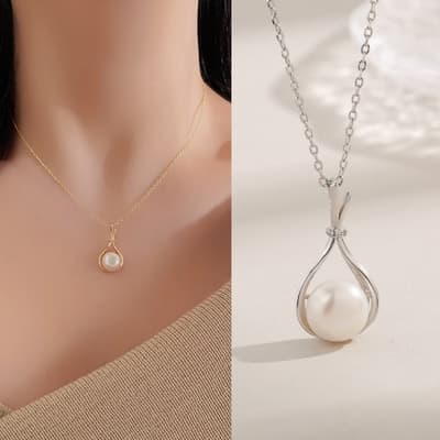 【Paiya 派亞】韓版小燈泡天然淡水珍珠項鍊925銀輕奢高級感精緻diy毛衣鏈
