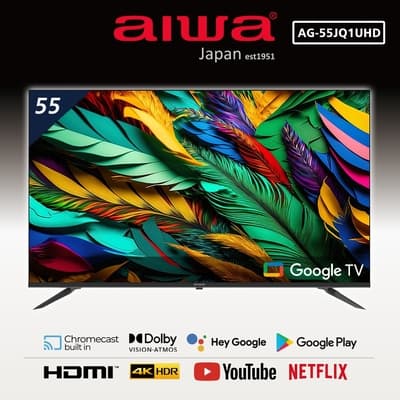 AIWA 日本愛華 55吋4K HDR Google TV認證 QLED量子點智慧聯網液晶顯示器-AG-55JQ1UHD(含安裝)