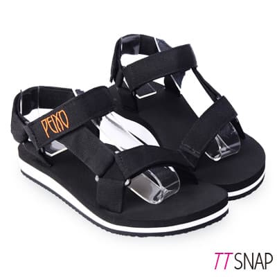TTSNAP涼拖鞋-MIT寬版織帶足弓輕巧涼拖鞋 黑