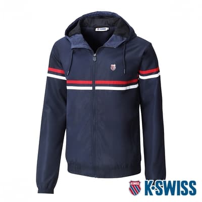 K-SWISS Front Taping Jacket防風外套-男-藍