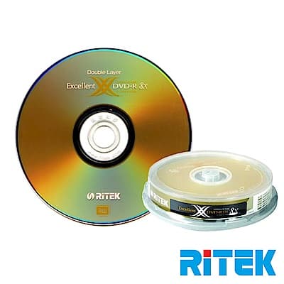 RITEK錸德 8X DVD+R DL 8.5GB X版/10片布丁桶裝