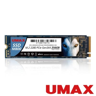 UMAX M800 256GB M.2 PCIe Gen3x4 固態硬碟