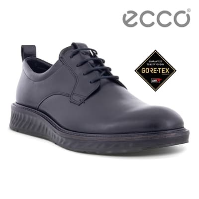 ECCO ST.1 Hybrid 適動混和防水皮革德比鞋 男鞋 黑色