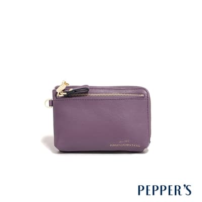 PEPPER S GOLD 羊皮卡片零錢包 - 紫絨色