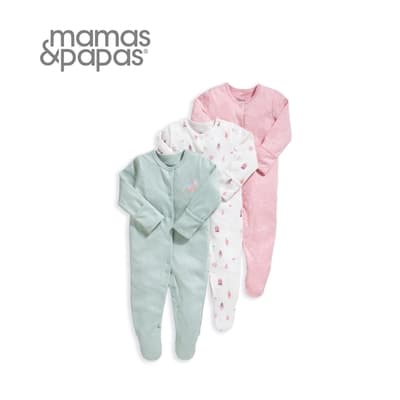 Mamas&Papas 小公主滿週歲-連身衣3件組