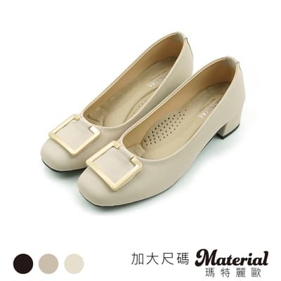 Material瑪特麗歐 MIT跟鞋 加大尺碼方扣氣質跟鞋 TG72502