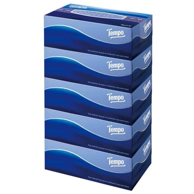 Tempo 3層加厚盒裝面紙-天然無香 86抽x5盒/串