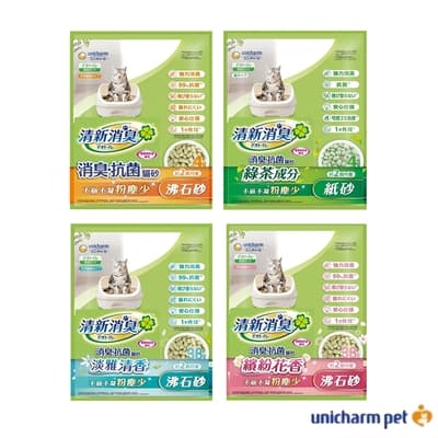Unicharm Pet 清新消臭 消臭抗菌-沸石砂系列 貓砂 3.8L / 4L