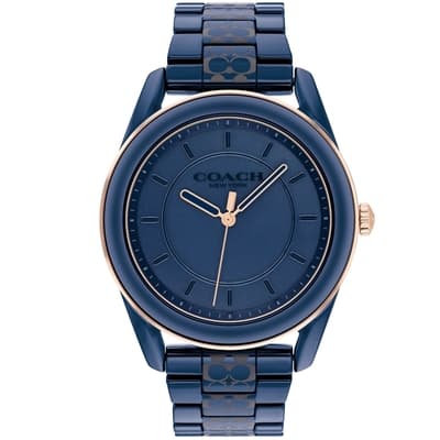 COACH 時尚優雅質感陶瓷腕錶-38mm/藍(14503773)