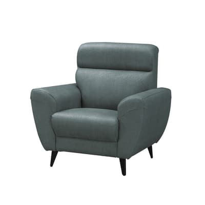【文創集】莉莉安 時尚深灰柔韌皮革單人座沙發椅-100x88x103cm免組