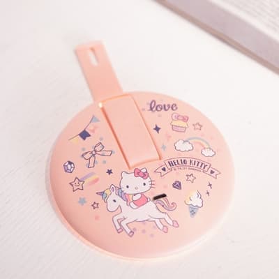 【Hello Kitty】安寶手持充電LED化妝鏡 AB-7310