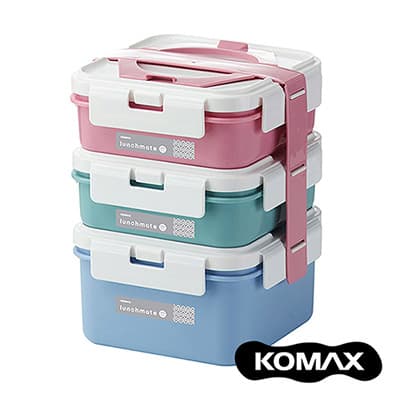 韓國KOMAX 方型三層餐盒組- 共兩色