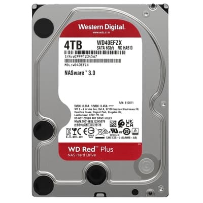 ( 2入組 ) WD 紅標Plus 4TB 3.5吋NAS硬碟  WD40EFZX