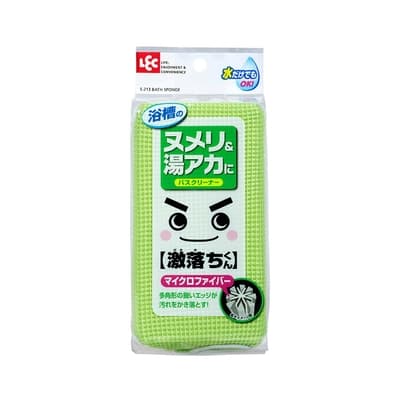 日本LEC-【激落君】浴室用雙面清潔海綿(超極細纖維&網布)