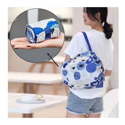 【WHOSE BAG】日系時尚印花可折疊環保購物袋手提袋旅行袋收納袋 NO.WBG001