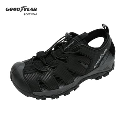 GOODYEAR固特異 速穿護趾運動涼鞋/男 戶外 包趾 緩震 排水 安全反光 黑(GAMS23750)