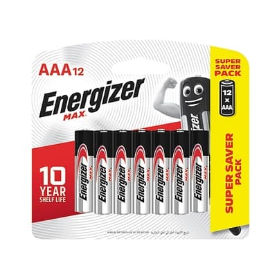 【Energizer 勁量】10倍電量MAX鹼性3號AA電池12顆裝(鹼性電池1.5V長效LR6)