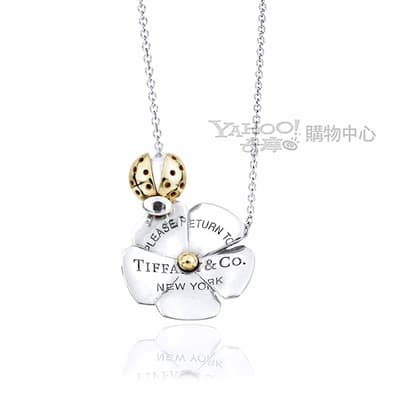 Tiffany&Co.花朵與瓢蟲協奏曲18K黃金+925純銀項鍊
